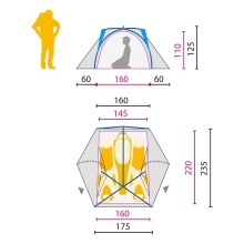 Jack Wolfskin Trekking Tent Exolight III - ultralight, very wind stable, 2 entrances, quick setup - for 3 persons